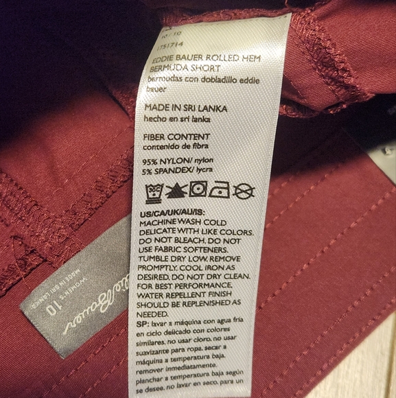 Eddie Bauer Women's Shorts Rolled Hem Bermuda Stretch Red Size 10 Ladies NWT - Picture 12 of 12